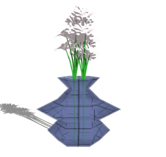 现代花卉花瓶su模型