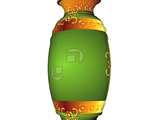 东南亚陶瓷花瓶su模型