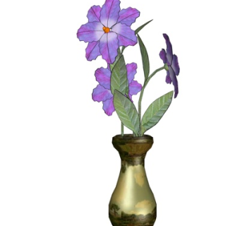 现代花卉花瓶su模型