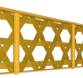 日式竹子围墙su模型