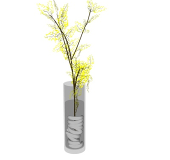 现代花卉花瓶su模型