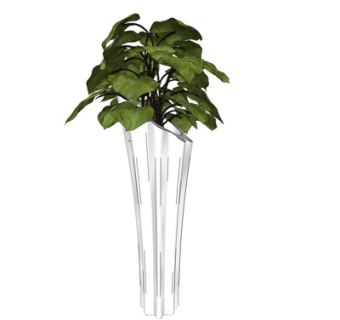 现代花卉花瓶su模型