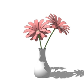 现代花卉花瓶su模型