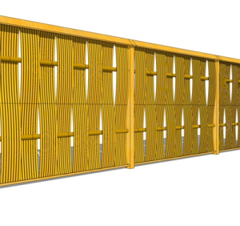 日式竹子围墙su模型