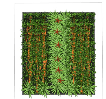 现代植物墙su模型