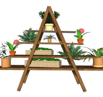 北欧置物架su模型