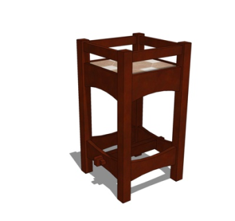 新中式边柜su模型