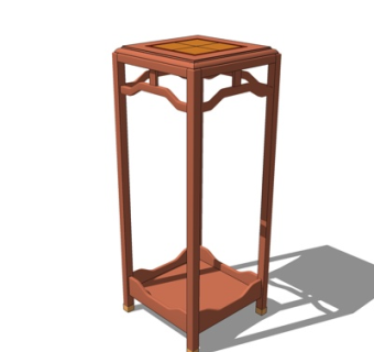 新中式边柜su模型