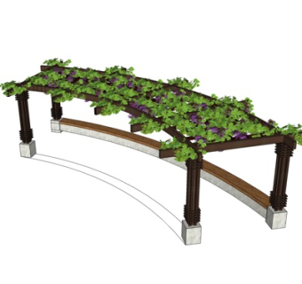 现代葡萄架su模型