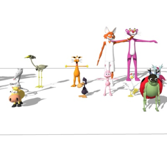 现代动漫角色su模型