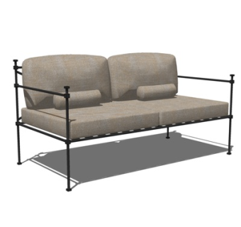 北欧双人沙发su模型