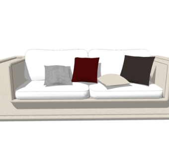 现代双人沙发su模型