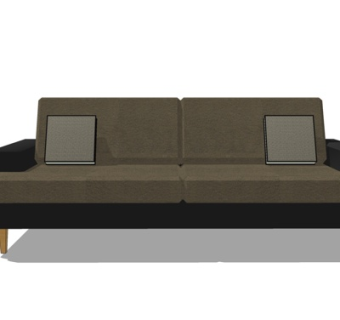 新中式双人沙发su模型