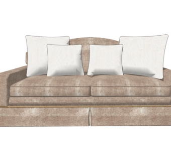 现代双人沙发su模型