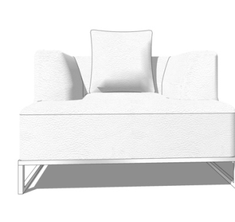 现代布艺多人沙发su模型