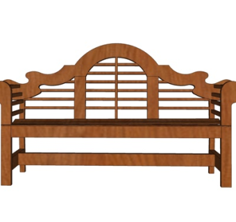 现代实木休闲椅su模型