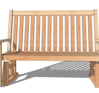 现代实木户外椅su模型