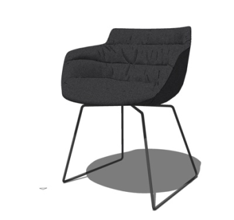 现代布艺休闲椅su模型