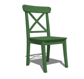 现代实木单椅su模型