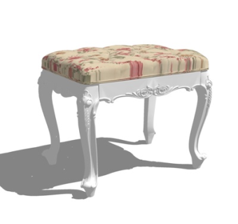 简欧布艺凳子su模型