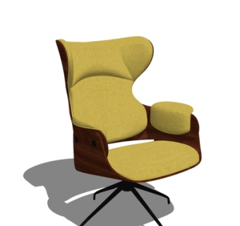 现代布艺休闲椅su模型