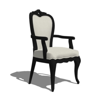 欧式布艺休闲椅su模型