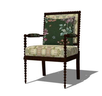 美式布艺单椅su模型