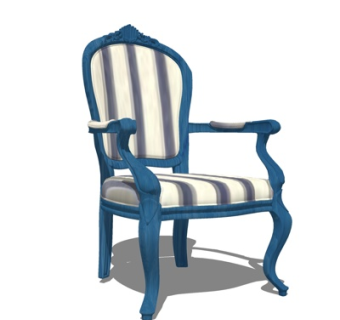 欧式布艺单椅su模型