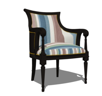 欧式布艺单椅su模型