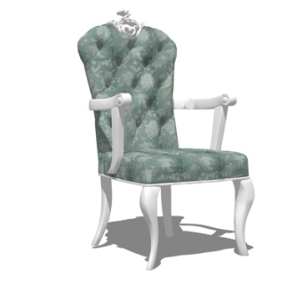 欧式布艺单椅su模型