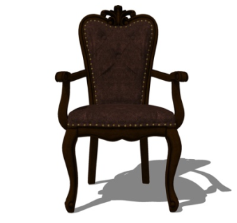 欧式皮革单椅su模型