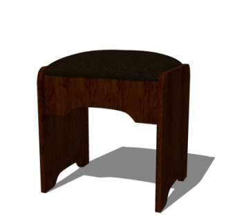 现代实木凳子su模型