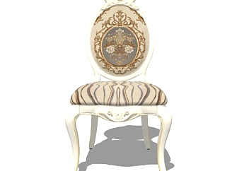 欧式古典布艺单椅su模型