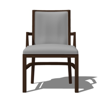 现代实木单椅su模型