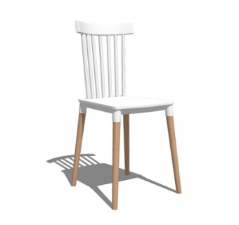 现代实木单椅su模型