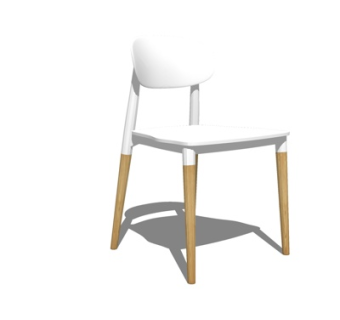 现代实木单椅su模型