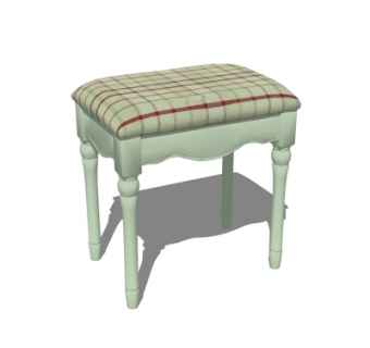 简欧布艺凳子su模型