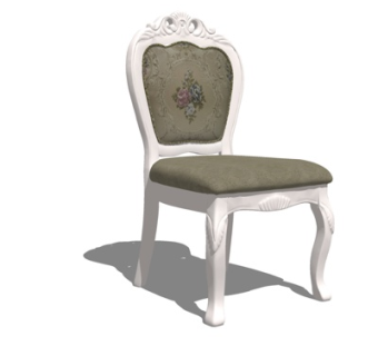 欧式布艺单椅su模型