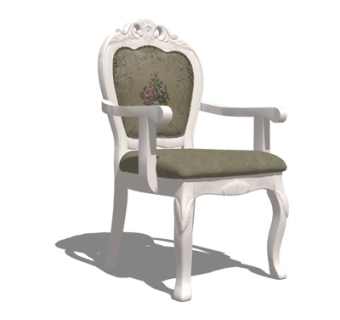 欧式布艺单椅su模型