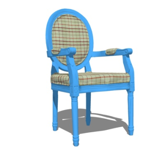 欧式布艺单椅su模型