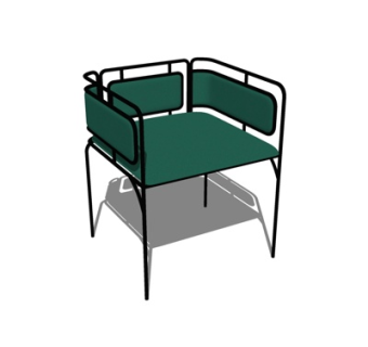 现代铁艺单椅su模型