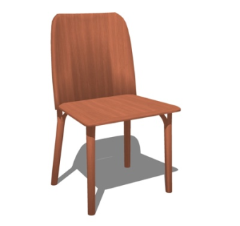 现代实木单椅su模型