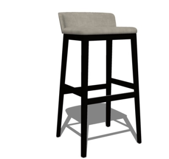 现代布艺吧台椅su模型