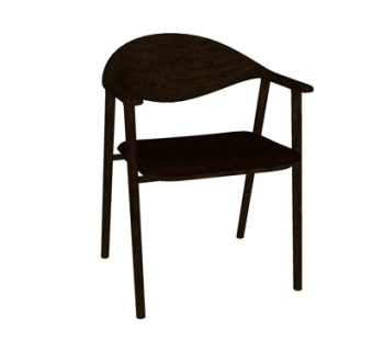 现代实木单椅su模型