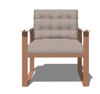 现代布艺单椅su模型