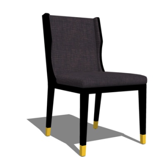 现代皮革单椅su模型