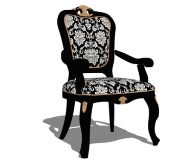 欧式布艺单椅su模型