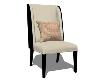 现代布艺单椅su模型