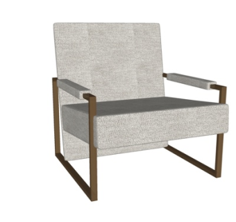 现代皮革休闲椅su模型