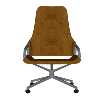 现代实木办公椅su模型